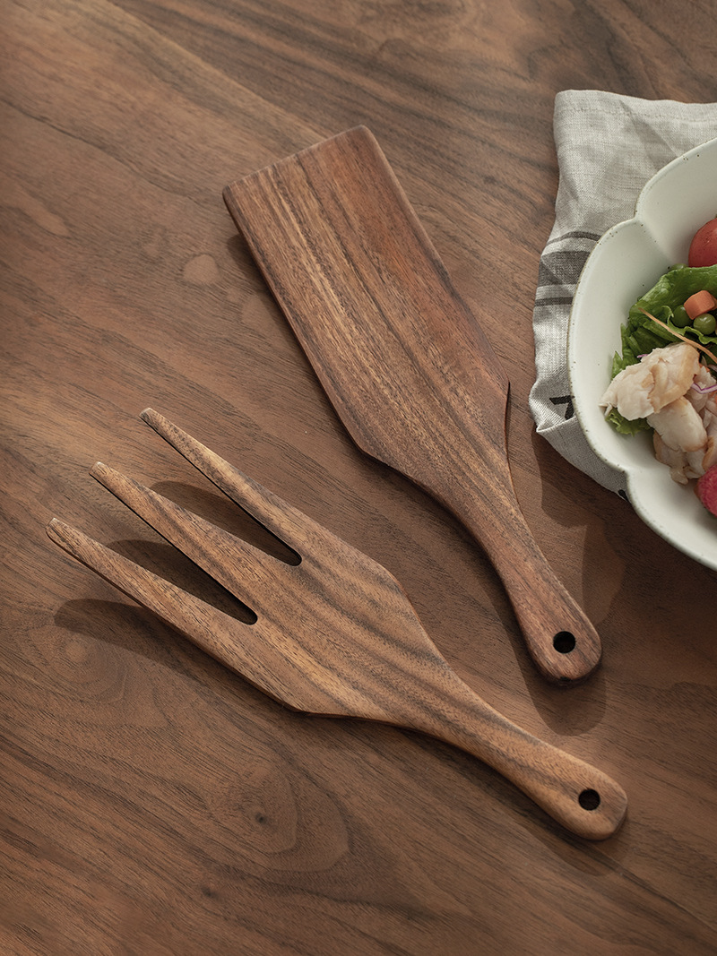Kitchen Appliances Combo - Wooden Salad Server, Wood Salad Tong