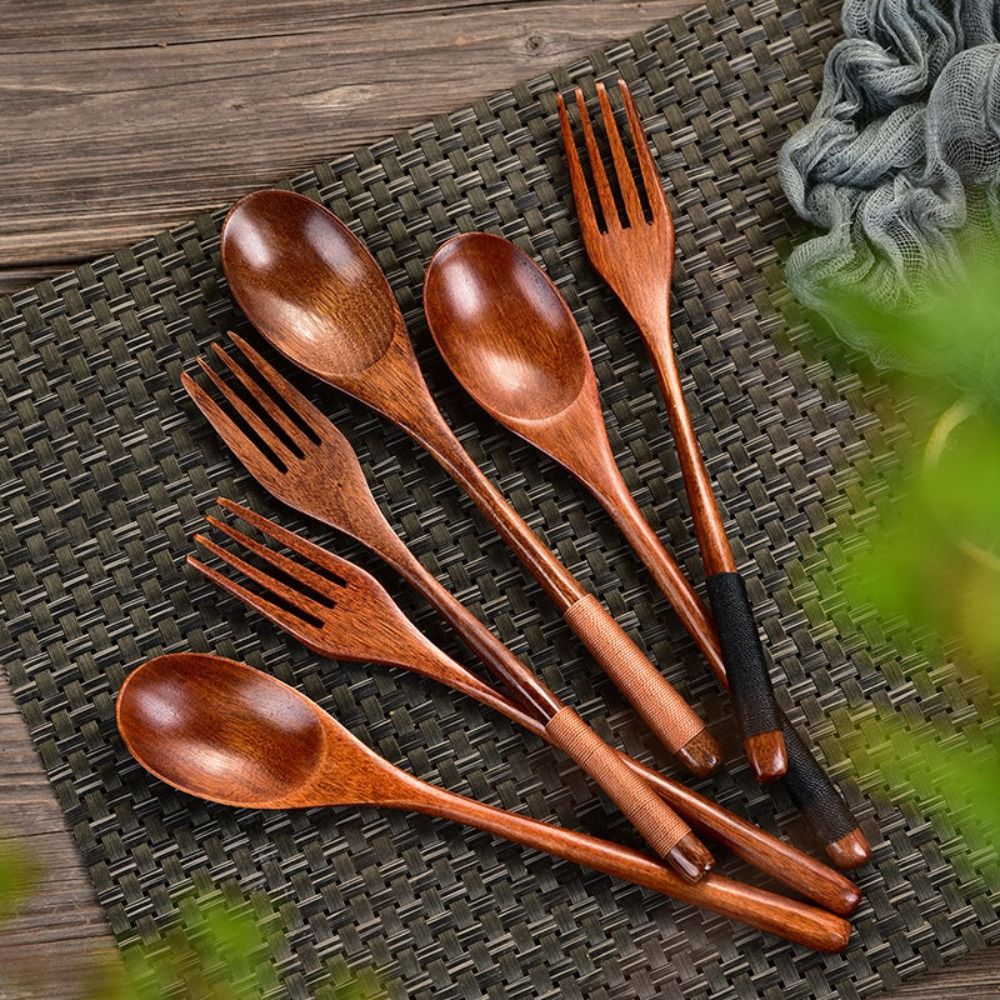 Natural Wooden Spoon Fork Dinn - Kitchen Appliances Combo avaliação e preço