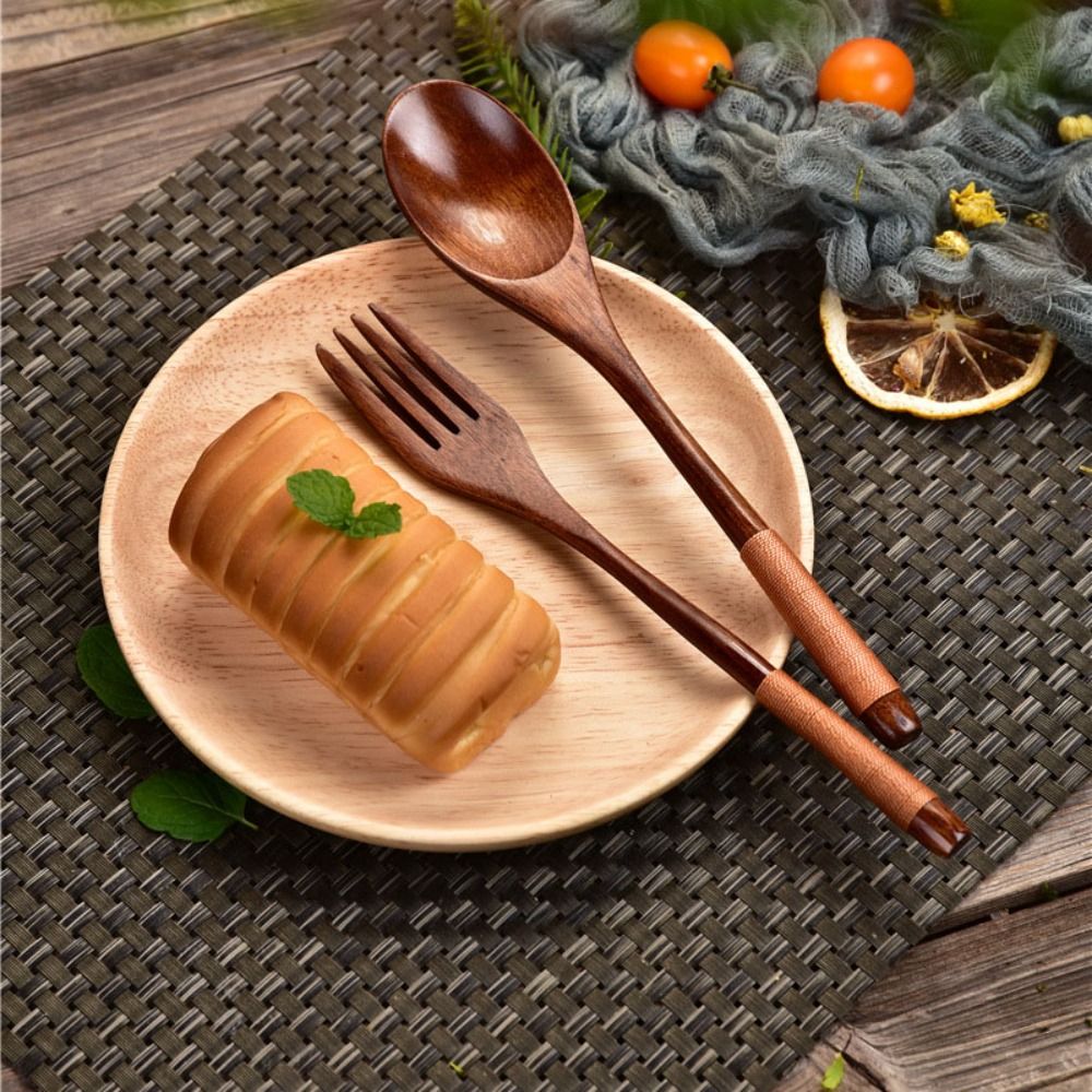 Natural Wooden Spoon Fork Dinn - Kitchen Appliances Combo avaliação e preço