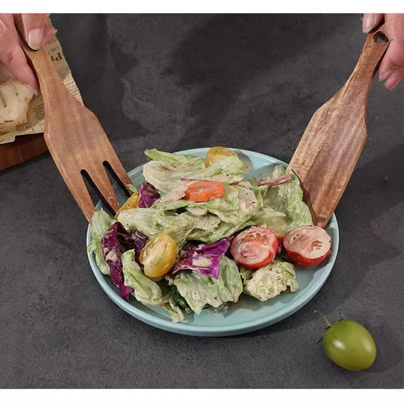 Wooden Salad Server, Wood Sala - Kitchen Appliances Combo avaliação e preço