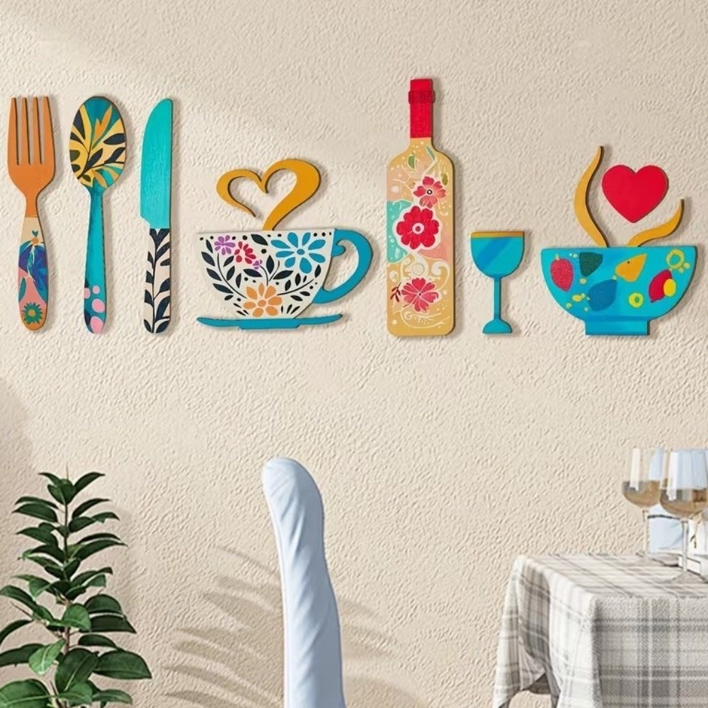 8PCS/SET Wood Floral Kitchen U - Kitchen Appliances Set avaliação e preço