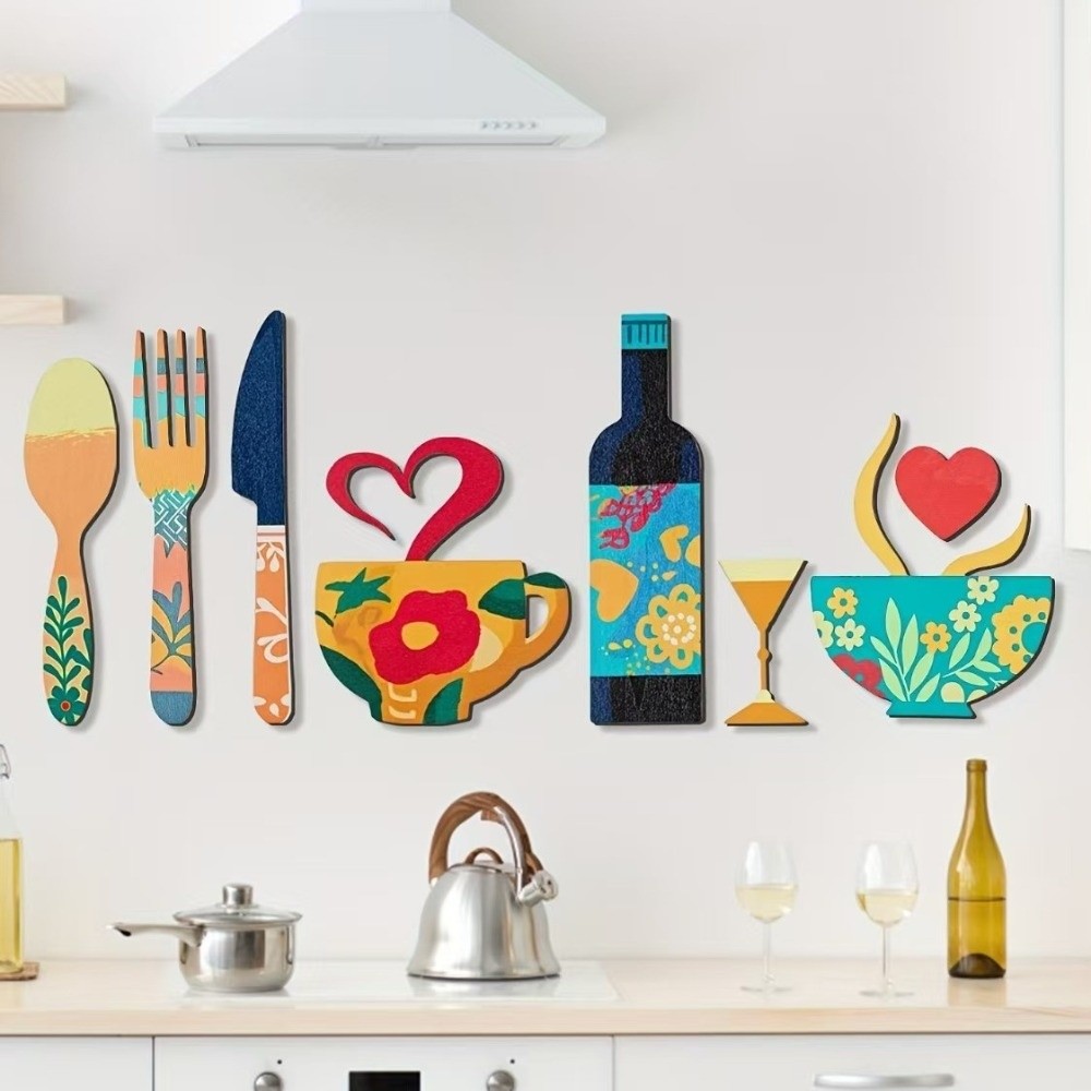 8PCS/SET Wood Floral Kitchen U - Kitchen Appliances Set avaliação e preço