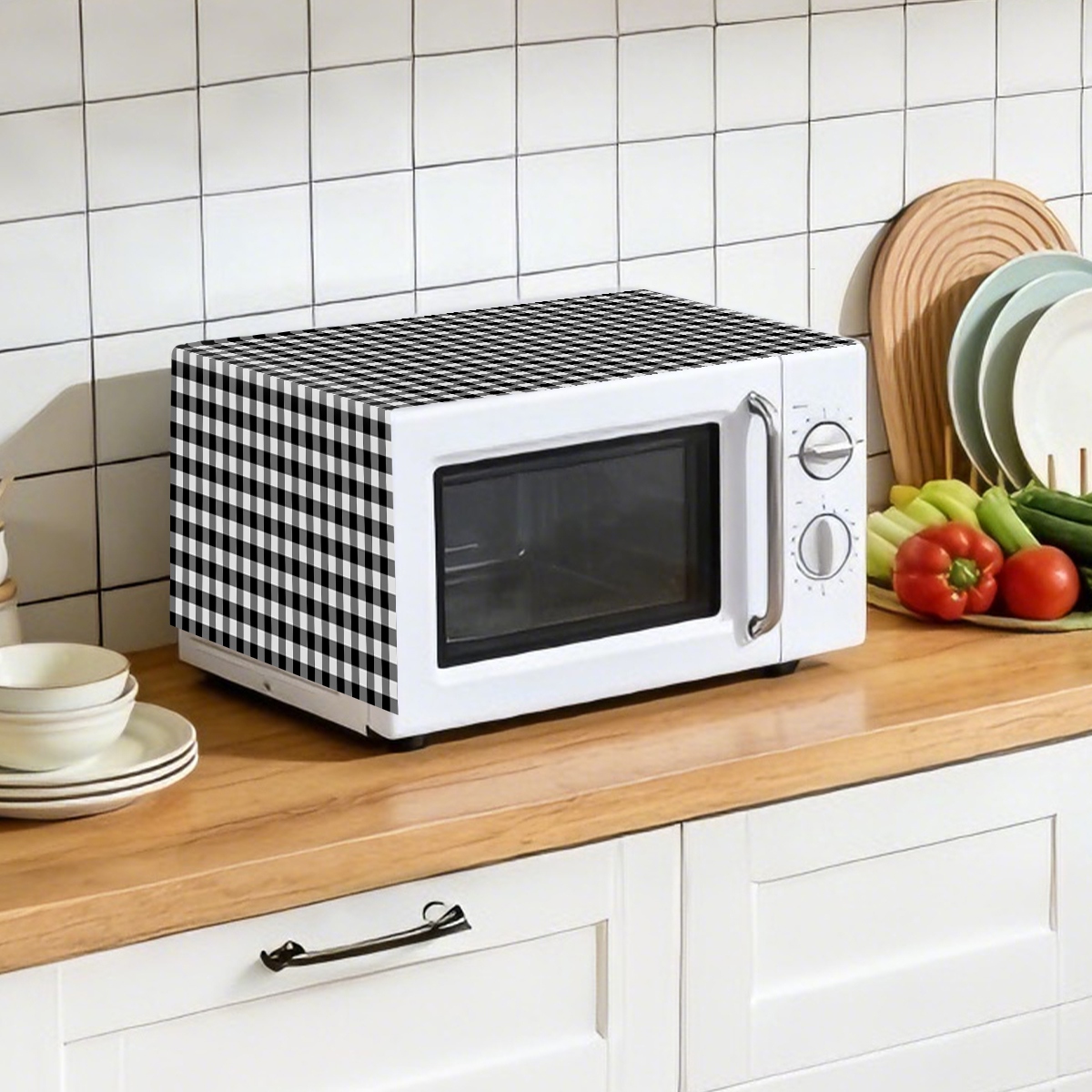 Black White Plaid Microwave Ov - Kitchen Appliances Japan avaliação e preço