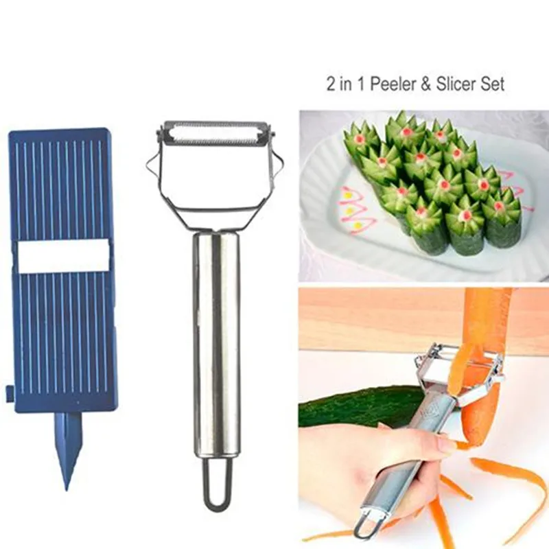 2 in 1 Peeler Slicer Set Kitch - Kitchen Appliances Japan avaliação e preço