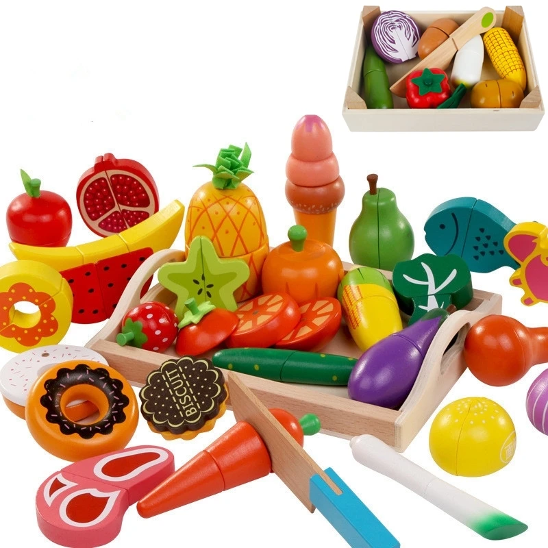 DIY Cute Wooden Cutting Fruit  - Kitchen Appliances For Kids avaliação e preço