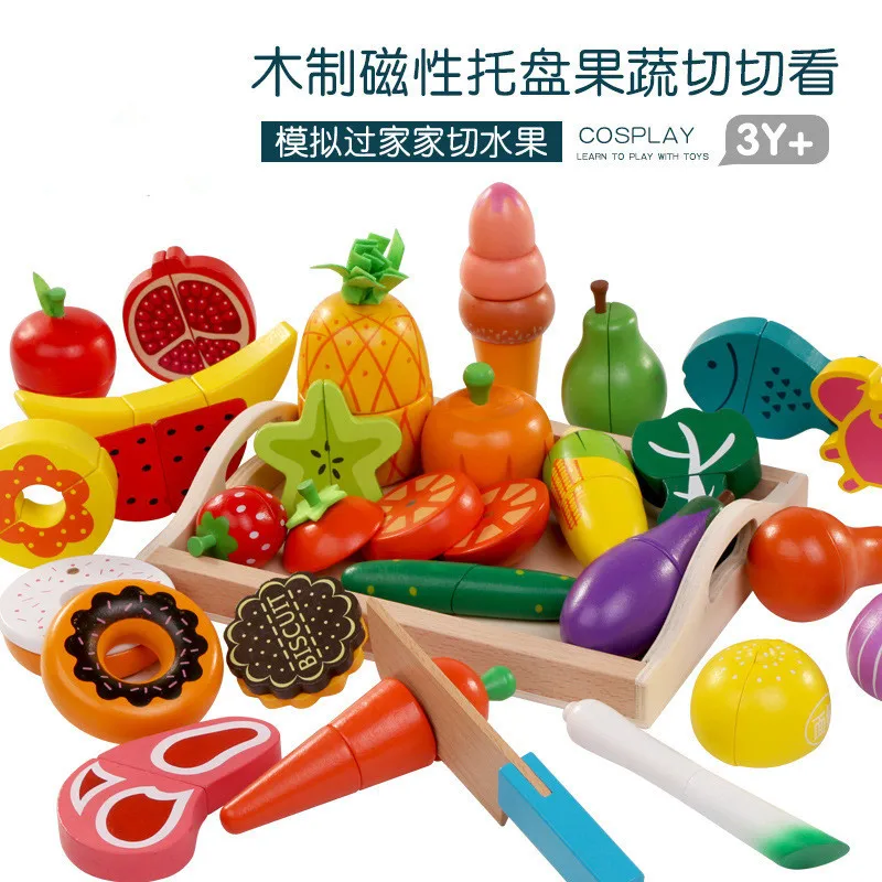 DIY Cute Wooden Cutting Fruit  - Kitchen Appliances For Kids avaliação e preço